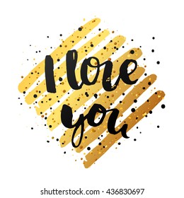 trendy lettering poster. Hand drawn calligraphy. concept handwritten poster. "i love you" creative graphic template brush fonts inspirational  quotes 