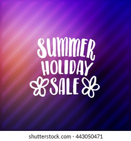 trendy lettering poster. Hand drawn calligraphy. concept handwritten poster "summer holiday sale" creative graphic template brush fonts inspirational  