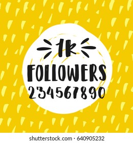trendy lettering poster. Hand drawn calligraphy. concept handwritten poster. " Followers "  banner for social networks 