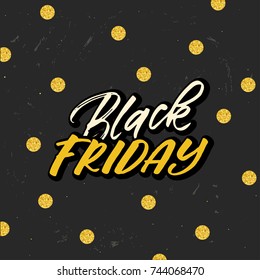 trendy lettering poster. Hand drawn calligraphy. concept handwritten poster. "black friday" 