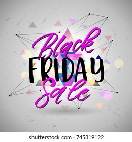 trendy lettering poster. Hand drawn calligraphy. concept handwritten poster. "black friday"   