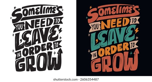 Trendy  Lettering for t-shirt design, mug print, bag print, clothes fashion. 100% hand drawn vector image.