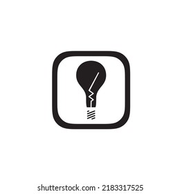 Trendy light idea lamp app icon in flat style isolated on white background. 
Icon for the presentation, brochure, catalog, poster, book, magazines and apps.
Vector illustration, EPS10.