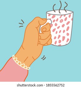 Trendy line art hands, aztec style, tribal art, ethnic collection, vector illustration.