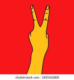 Trendy line art hands, aztec style, tribal art, ethnic collection, vector illustration.