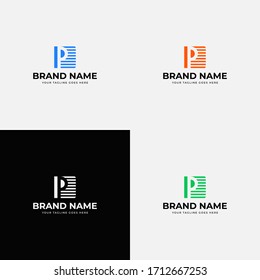 Trendy Line Art Style Initial P letter logo design vector template. Professional trendy modern letter p icon design for corporate identity or business.