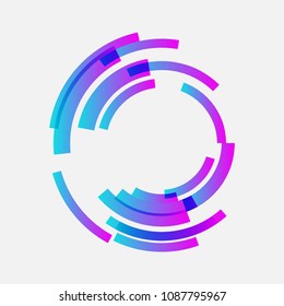 Trendy Line and Circle form technology logo icon with abstract shape.