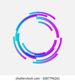 Trendy Line and Circle form technology logo icon with abstract shape.