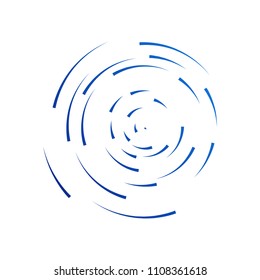 Trendy Line and Circle form technology logo icon with abstract shape. And blue color.