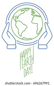 Trendy line design banner for Earth Day, can be used for ecological organization, vector illustration