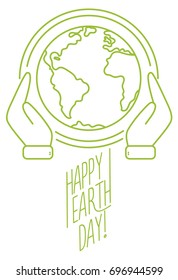 Trendy line design banner for Earth Day, can be used for ecological organization, vector illustration