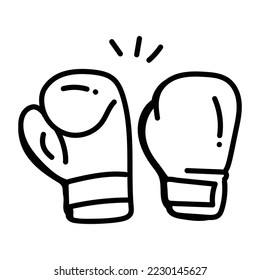 Trendy line icon of boxing gloves