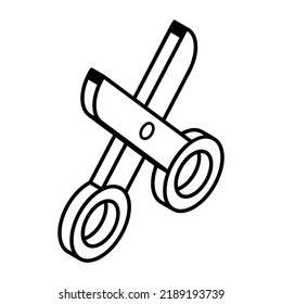 Icono de línea de moda que denota tijeras
