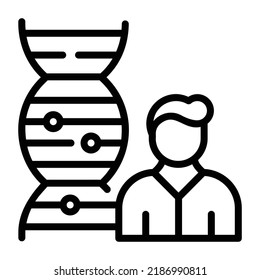 Trendy line icon of dna analysis 