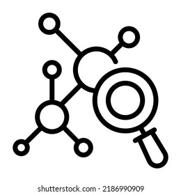 Trendy line icon of dna analysis 