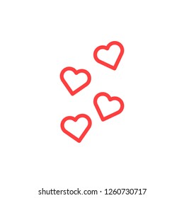 Trendy line icon. Vector illustration of a group of hearts for concepts of love, romance, health. Valentine's day and wedding symbol. Falling in love concept