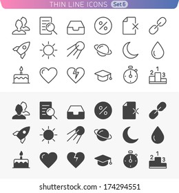 Trendy line icons for web and mobile. Normal and enable state.