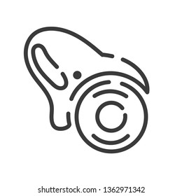 trendy line style icon about sewing toys circle knife for modeling, vector illustration