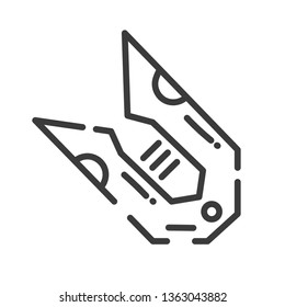 trendy line style icon about sewing toys - thread cutter, vector illustration