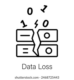 Trendy Line Style Symbol des Datenverlusts 