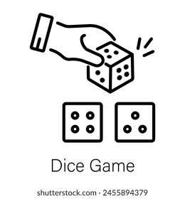 Trendy line style icon of dice game 