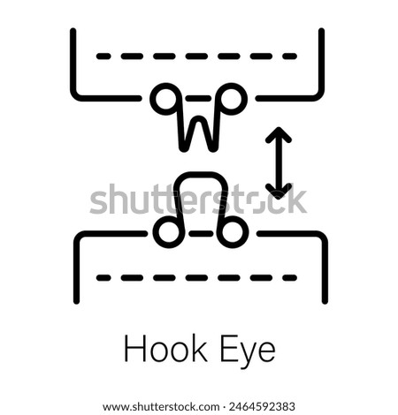 Trendy line style icon of hook eye 