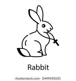 Trendy line style icon of rabbit