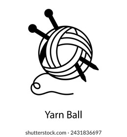Trendy line style icon of yarn ball