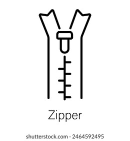 Trendy line style icon of zipper 