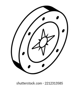 Trendy line vector of a crown coin