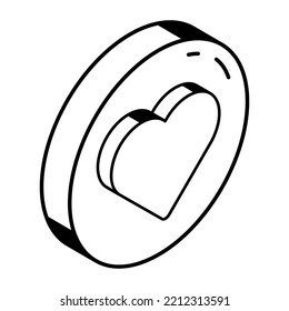 Vector de línea de moda de una moneda de la corona