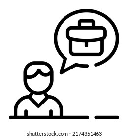 Icono lineal de moda del chat de negocios 


