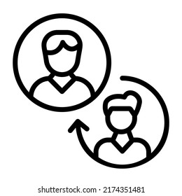 Trendy linear icon of business chat 

