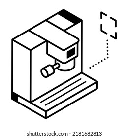 Trendy linear icon of coffee maker