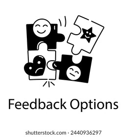 Trendy linear icon depicting feedback options 