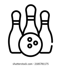 Trendy linear icon design of bowling game 