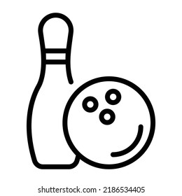 Trendy lineares Icon Design des Bowlingspiels 