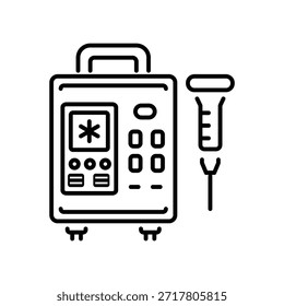Trendy linear icon of infusion device