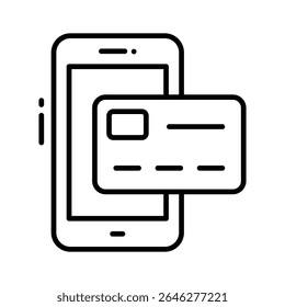 A trendy linear icon of mobile payment screen