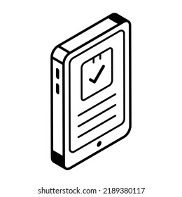 A trendy linear icon of order confirmation 