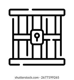 Trendiges lineares Symbol der sicheren Gefängniszellenstruktur