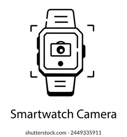 Trendige lineare Ikone der Smartwatch-Kamera