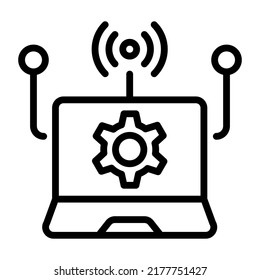 Trendy linear icon of wifi setting 

