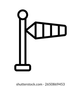 Um ícone linear da moda de leituras de tempo de windsock