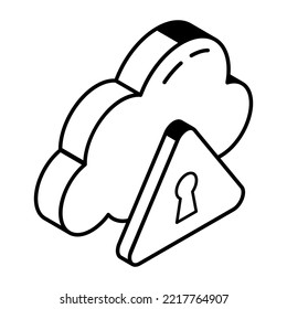 Trendy linear isometric icon of Security