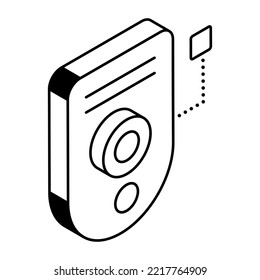 Icono isométrico lineal moderno de Seguridad