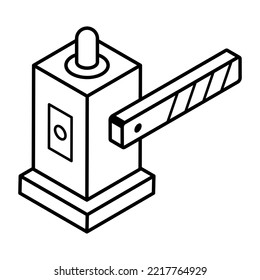 Trendy linear isometric icon of Security