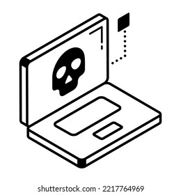 Icono isométrico lineal moderno de Seguridad