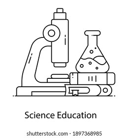 
Símbolo lineal de moda de la educación científica