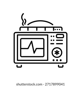 Trendy linear style icon of cardiologist device